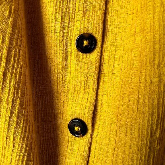 Madewell Top Womens Size XS Gold Yellow Off the Shoulder Texture & Thread Crop - Picture 8 of 16